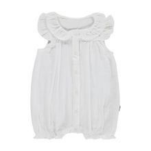 Civil Baby Kol ve Yaka Fırfırlı 6-18 Ay Beyaz Tulum