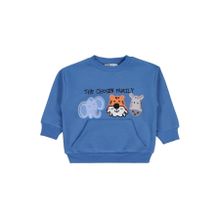 Civil Boys Üç Kafadar Baskılı-Nakışlı 2-5 Yaş Mavi Sweatshirt