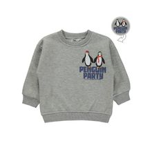 Civil Penguın Party Baskılı 2-5 Yaş Gri Erkek Çocuk Sweatshirt