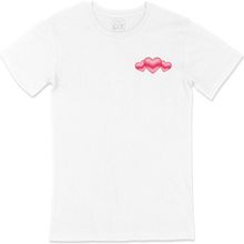 Cix 3'lü Kalp Cep Logo Tasarımlı Beyaz Erkek T-shirt