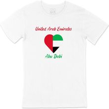 Cix Abu Dabi Bayraklı Kalpli Beyaz Erkek T-shirt