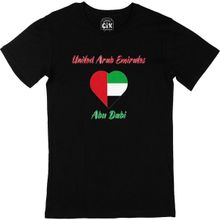Cix Abu Dabi Bayraklı Kalpli Siyah Erkek T-shirt