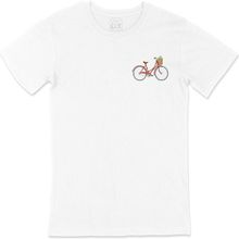 Cix Adalar Bisikletli Cep Logo Tasarımlı Beyaz Erkek T-shirt