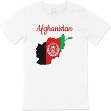 Cix Afghanistan Harita ve Bayrak Beyaz Erkek T-shirt