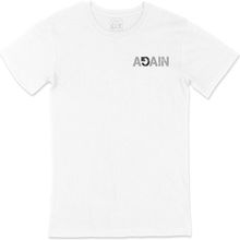 Cix Again Tekrar Cep Logo Tasarımlı Beyaz Erkek T-shirt
