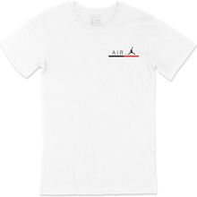 Cix Air Jordan Çizgili Cep Logo Tasarımlı Beyaz Erkek T-shirt