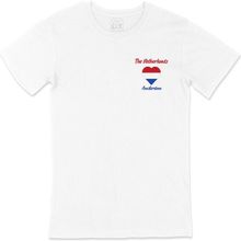 Cix Amsterdam Hollanda Bayraklı Kalpli Cep Logo Tasarımlı Beyaz Erkek T-shirt