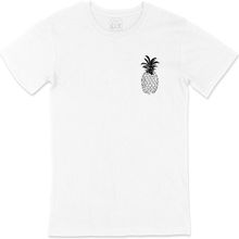 Cix Ananas Tasarımlı Cep Logo Tasarımlı Beyaz Erkek T-shirt