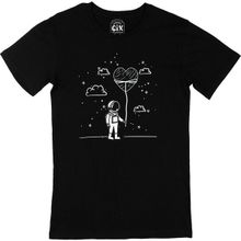 Cix Aşık Astronot Siyah Erkek T-shirt