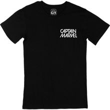 Cix Captain Marvel Siyah Cep Logo Tasarımlı Erkek T-shirt