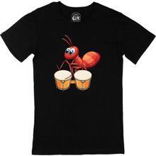 Cix Davul Çalan Karınca Siyah Erkek T-shirt