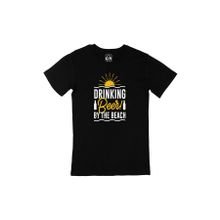 Cix Drinking Beer Tasarımlı Kısa Kollu Siyah T-shirt