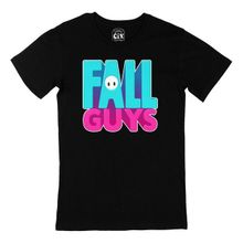 Cix Fall Guys Baskılı Yuvarlak Yaka Siyah T-shirt