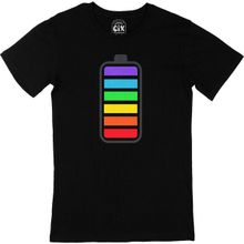 Cix Gökkuşağı Renkli Batarya Siyah Erkek T-shirt