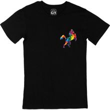 Cix Gökkuşağı Renkli Polygon At Siyah Erkek T-shirt