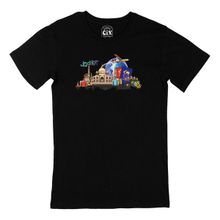 Cix Hindistan Seyahati Baskılı Siyah Erkek T-shirt