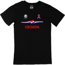Cix Hırvatistan Euro 2020 Baskılı Siyah Erkek T-shirt