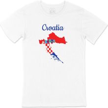 Cix Hırvatistan Haritalı ve Bayraklı Baskılı Beyaz Unisex T-shirt