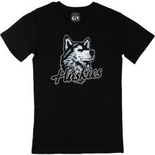 Cix Husky Sibirya Kurdu Baskılı Siyah Erkek T-shirt