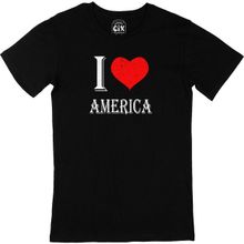 Cix I Love America Baskılı Siyah Erkek T-shirt