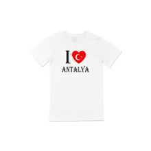 Cix I Love Antalya Baskılı Beyaz Unisex T-shirt