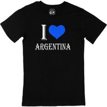 Cix I Love Arjantin Baskılı Siyah Erkek T-shirt