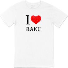 Cix I Love Bakü Baskılı Beyaz Unisex T-shirt