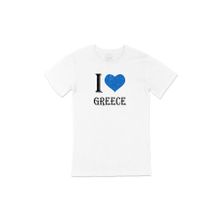 Cix I Love Greece Baskılı Beyaz Unisex T-shirt