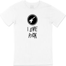 Cix I love Rock Baskılı Beyaz Unisex T-shirt