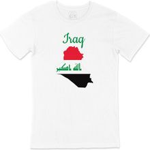 Cix Irak Haritalı ve Bayraklı Baskılı Beyaz Unisex T-shirt