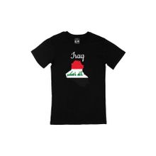 Cix Irak Haritalı ve Bayraklı Siyah T-shirt