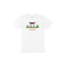 Cix Itsukuşima Tapınağı Baskılı Beyaz Unisex T-shirt