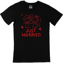 Cix Just Married Çizimli Siyah T-shirt