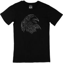 Cix Kara Kartal Desenli Yuvarlak Yaka Siyah T-shirt