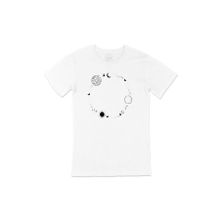 Cix Kelebekli Galaksi Desenli Yuvarlak Yaka Beyaz T-shirt