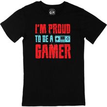 Cix Kırmızı I Am Proud Yazılı Yuvarlak Yaka Siyah T-shirt