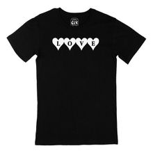 Cix Kırmızı Kalpli Love Siyah Erkek T-shirt
