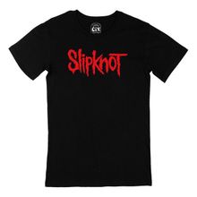 Cix Kırmızı Slipknot Yazılı Siyah Erkek T-shirt