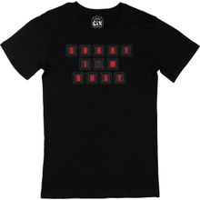 Cix Kırmızı Sorry I Am Bussy Siyah Erkek T-shirt