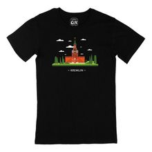 Cix Kremlin Sarayı Baskılı Siyah Erkek T-shirt