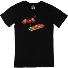 Cix Ksilofon Çalan Karınca Baskılı Siyah Erkek T-shirt