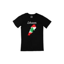 Cix Lübnan Haritalı ve Bayraklı Siyah T-shirt