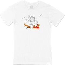 Cix Merry Christmas Santa Baskılı Yuvarlak Yaka Beyaz T-shirt
