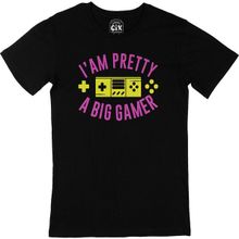 Cix Mor A Big Gamer Yazılı Yuvarlak Yaka Siyah T-shirt