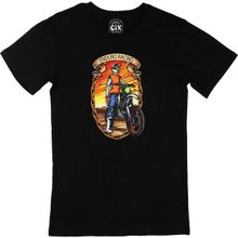 Cix Motor Enduro Racing Baskılı Yuvarlak Yaka Siyah T-shirt