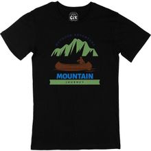 Cix Mountain Journey Baskılı Siyah Unisex T-shirt