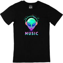 Cix Müzisyen Uzaylı Baskılı Siyah Unisex T-shirt