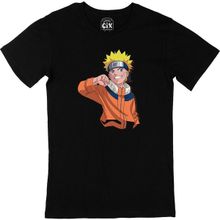 Cix Naruto Uzumaki Narutopedia Baskılı Siyah Unisex T-shirt