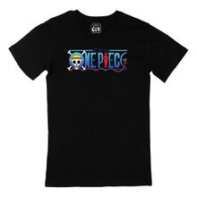 Cix One Piece Baskılı Yuvarlak Yaka Siyah T-shirt