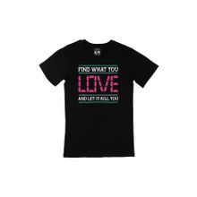 Cix Pembe Find What You Love Baskılı Siyah Erkek T-shirt